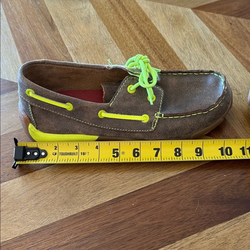 Twisted X Big Boy Moccasins in Brown and Neon Green
